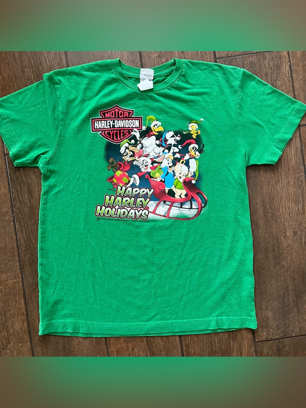 Harley-Davidson Looney Tunes Christmas T Shirt size L (Youth)